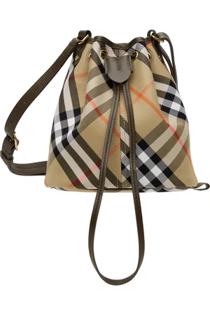 Burberry Mini sac seau beige à carreaux - Classics