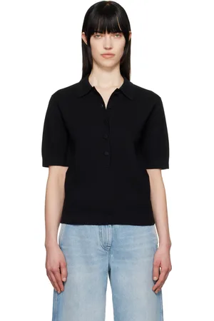 DRIES VAN NOTEN Polo noir en laine mérinos