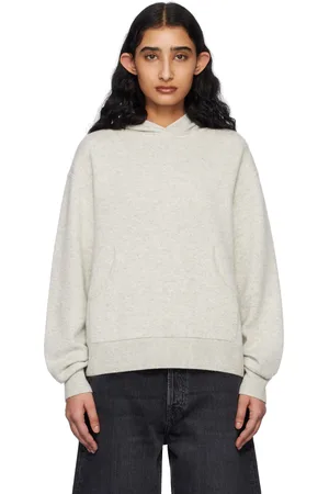 Acne Studios Pull à capuche gris en cachemire