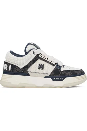 AMIRI Baskets MA-1 blanc et bleu marine à quadrigrammes