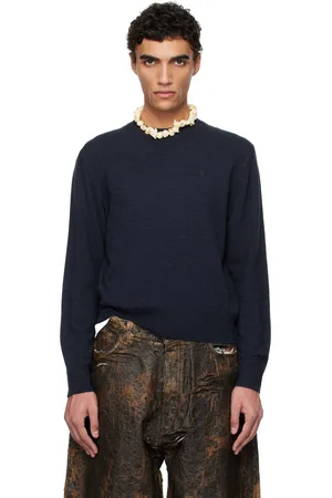 Acne Studios Pull bleu marine en laine de yak