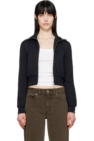 OUR LEGACY Blouson de survêtement noir en jersey bouclette