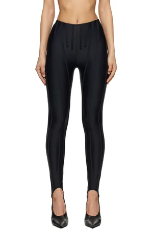 MUGLER Legging noir à baleines
