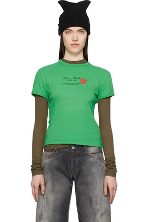 Acne Studios T-shirt vert à logo imprimé