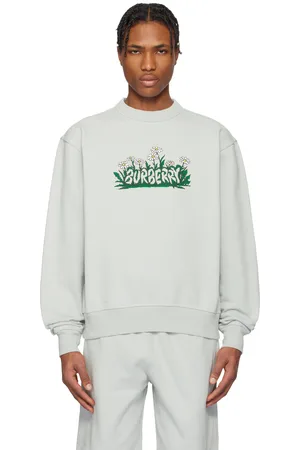 Burberry Pull molletonné gris à image de marguerites à logo