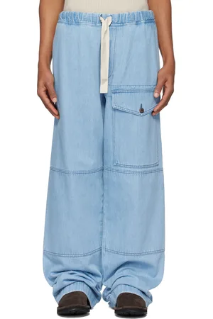 DRIES VAN NOTEN Jean bleu à cordon coulissant