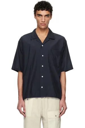 NANAMÍCA Chemise à manches courtes bleu marine à col ouvert - ONE OCEAN, ALL LANDS