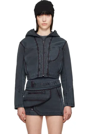 Hyein Seo Blouson écourté teint aux pigments gris