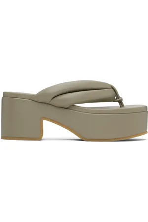 DRIES VAN NOTEN Sandales kaki à plateforme