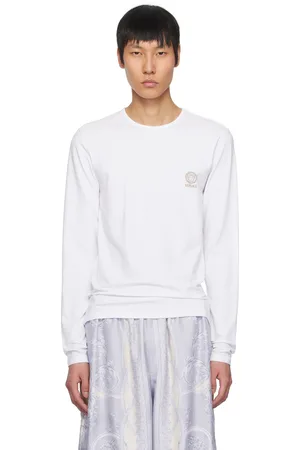 VERSACE T-shirt à manches longues blanc à logo Medusa