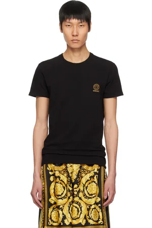 VERSACE Ensemble de deux t-shirts noirs à logo Medusa