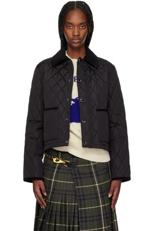 Burberry Blouson matelassé écourté noir en nylon