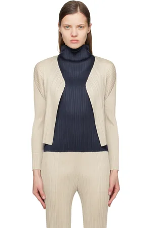 PLEATS PLEASE ISSEY MIYAKE Cardigan gris - NEW COLORFUL BASICS 4
