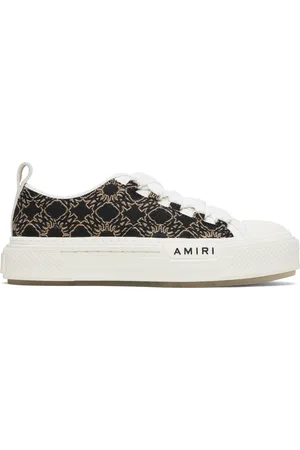 AMIRI Baskets de court blanc et noir à quadrigrammes en jacquard