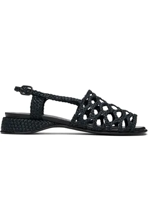 Hereu Sandales Alzira noires en raphia