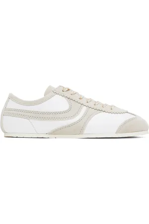 DRIES VAN NOTEN Baskets taupe et blanc en suède