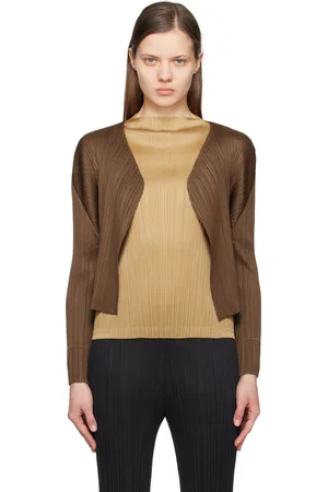 PLEATS PLEASE ISSEY MIYAKE Cardigan brun - NEW COLORFUL BASICS 4