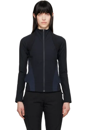 Hyein Seo Blouson coupe-vent bleu marine et noir à panneaux