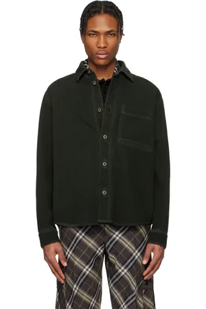 Burberry Chemise teinte en plongée verte en denim