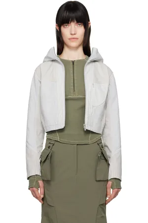 Hyein Seo Blouson écourté teint aux pigments beige