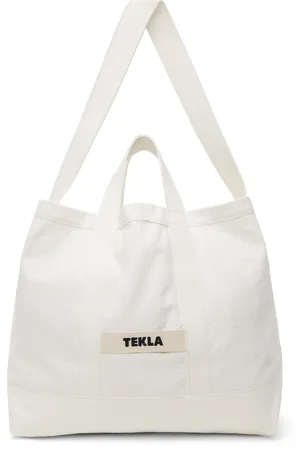 Tekla Cabas de plage blanc cassé