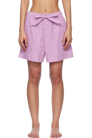 Tekla Short de pyjama mauve en popeline