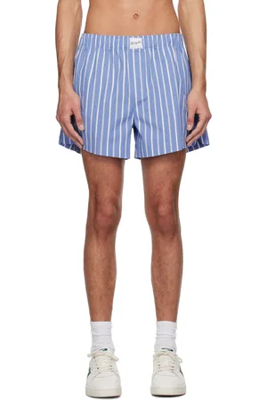 Axel Arigato Short bleu et blanc en coton à rayures