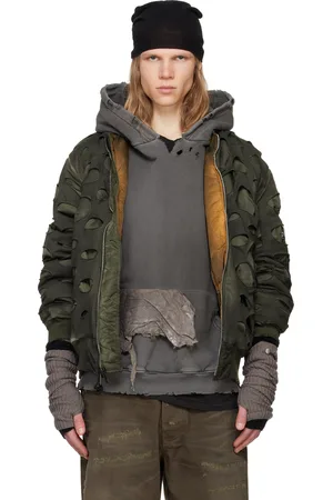 ALEXANDER DIGENOVA Blouson aviateur réversible étagé kaki