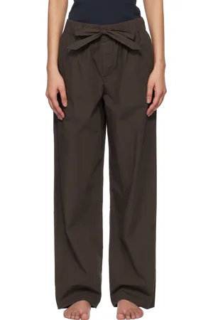 Tekla Pantalon de pyjama brun en popeline