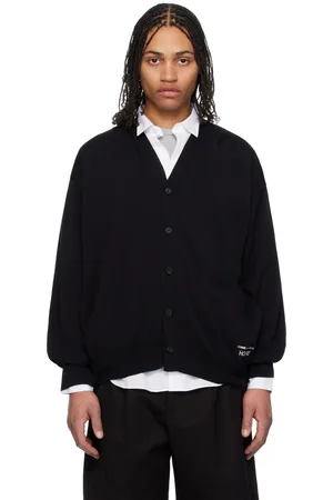 Comme des Garçons Cardigan noir en coton à col en V