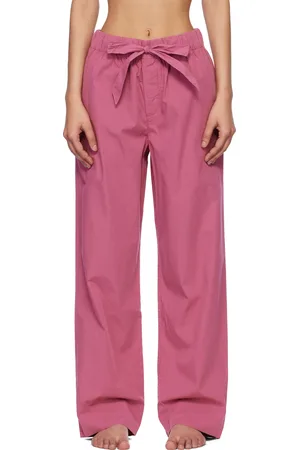 Tekla Pantalon de pyjama rose en popeline
