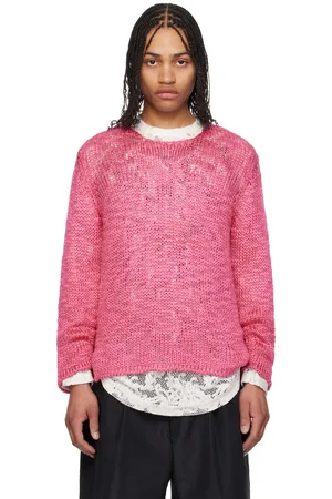 Comme des Garçons Pull rose à ourlet allongé à l