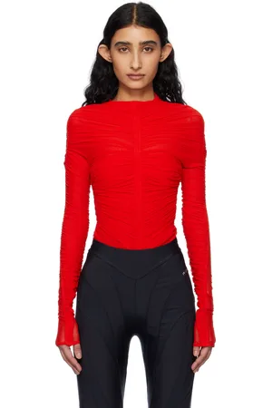 MUGLER Justaucorps noir à effet ruché