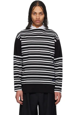 Comme des Garçons T-shirt à manches longues noir et blanc à rayures horizontales