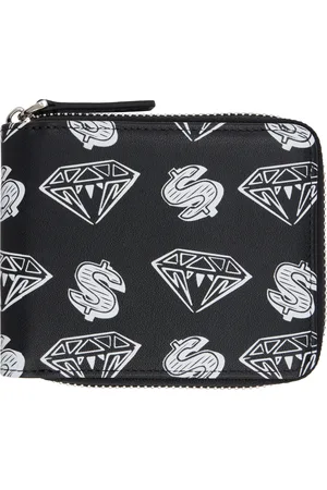 Billionaire Boys Club Portefeuille noir à motif de diamants et de dollars