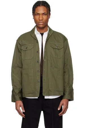 GREG LAUREN Blouson militaire droit kaki