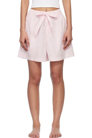 Tekla Short de pyjama rose en popeline