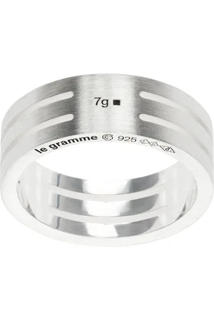 Le Gramme Bague argentée à découpes - Ruban, 7 g