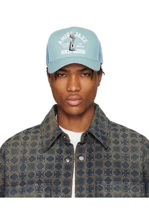 AMIRI Casquette de camionneur bleue à logo Jazz et à image