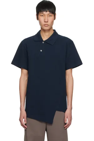 Comme des Garçons Polo asymétrique bleu marine