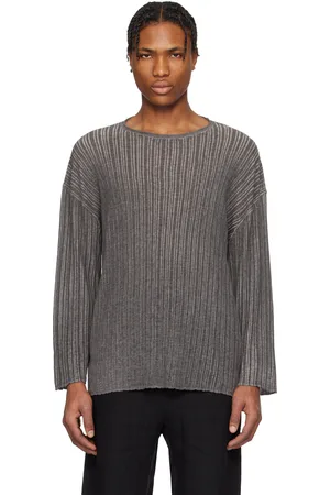Professor.E Pull Dirt gris en tricot semi-transparent