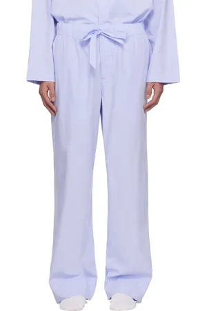 Tekla Pantalon de pyjama bleu en popeline