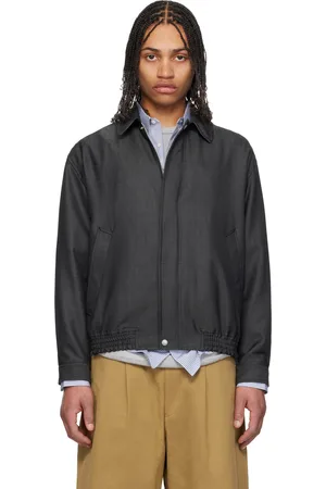 Comme des Garçons Blouson noir en sergé de laine et mohair