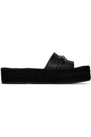 VERSACE Sandales à enfiler noires à logo Medusa 