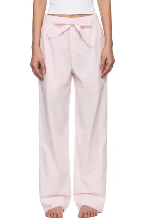 Tekla Pantalon de pyjama rose en popeline
