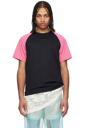 Comme des Garçons T-shirt noir et rose en jersey nid d