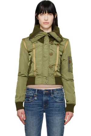 R13 Blouson aviateur rétréci N2B kaki à col montant