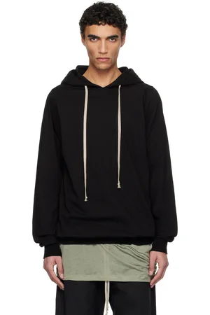 Rick Owens Pull à capuche noir en jersey épais - Hollywood
