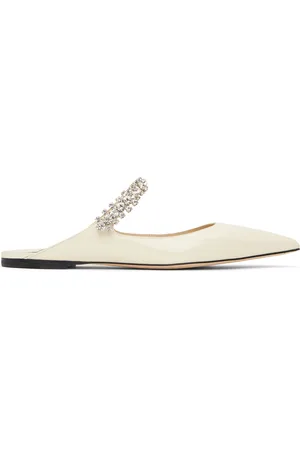 Jimmy Choo Chaussures à enfiler blanc cassé à bride Bing exclusives à SSENSE
