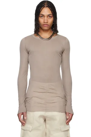 Rick Owens T-shirt à manches longues taupe - Hollywood